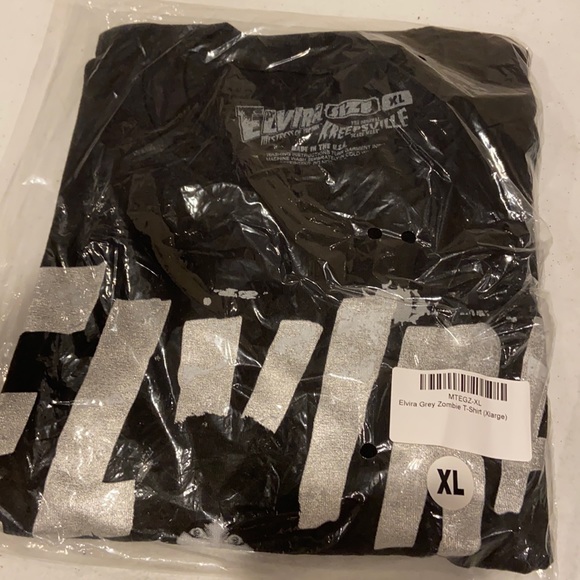 KREEPSVILLE T SHIRT ELVIRA GREY ZOMBIE BRAND NEW - Picture 1 of 2